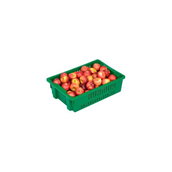 Stack & Nest Storage Container, 19-11/16 in L x 13-1/8 in W x 5-5/8 in H, Green, 10 PK